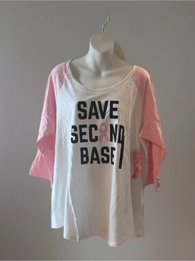 torrid White Tee with Pink Raglan Sleeves